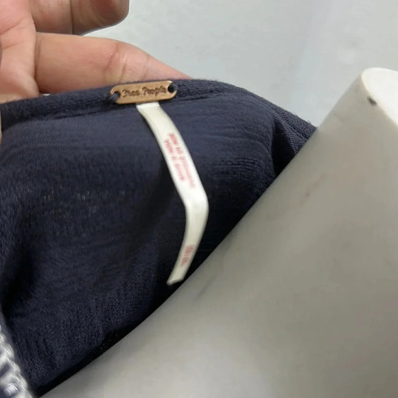 Free People Delilah Embroidered Wrap Mini Dress Midnight Blue Size XS - Picture 6 of 11